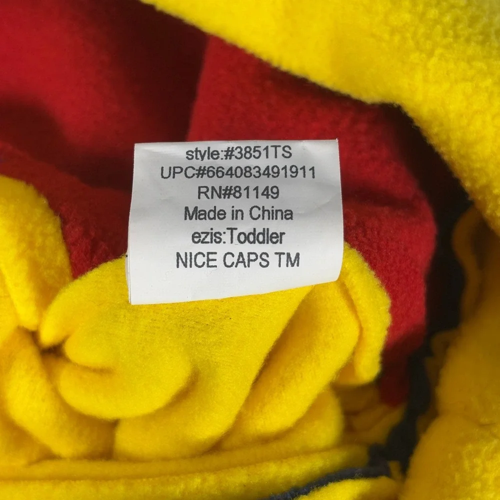 Nice Caps Toddler Fleece Earflap Jester Hat Size Toddler Blue Red Yellow Tassel